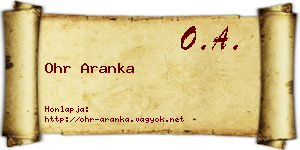 Ohr Aranka névjegykártya